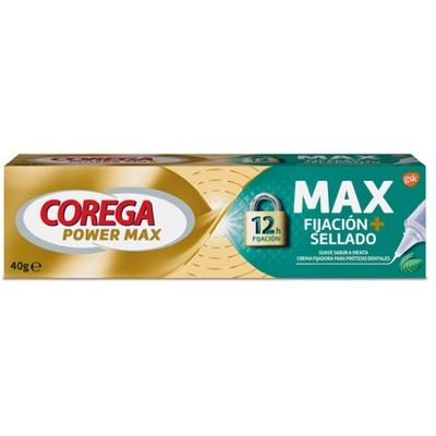 Fixação Corega power MAX + selagem sabor menta, 40 g