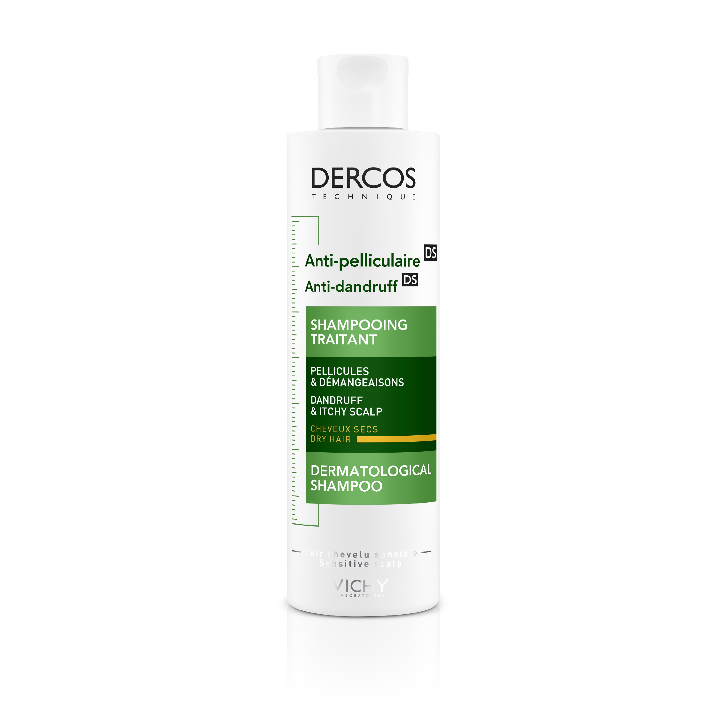 Dercos Shampoo anticaspa para cabelos secos, 200ml.