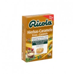 Balas Ricola aromatizadas ervas caramelo sem açúcar, 50 g