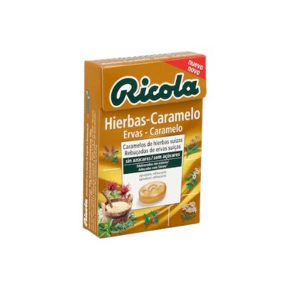 Balas Ricola aromatizadas ervas caramelo sem açúcar, 50 g