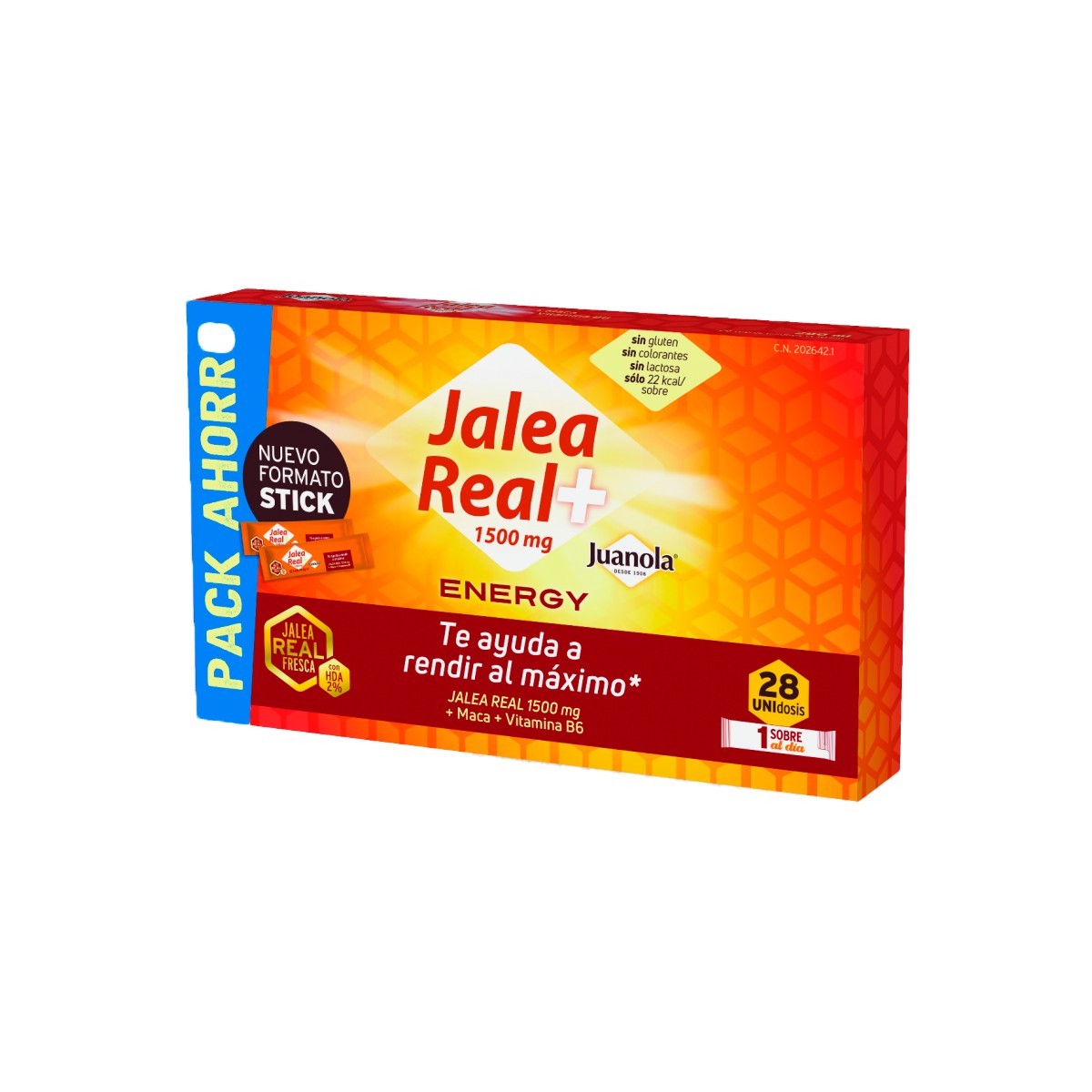 Geleia real de Juanola + suplemento energético, 28 palitos