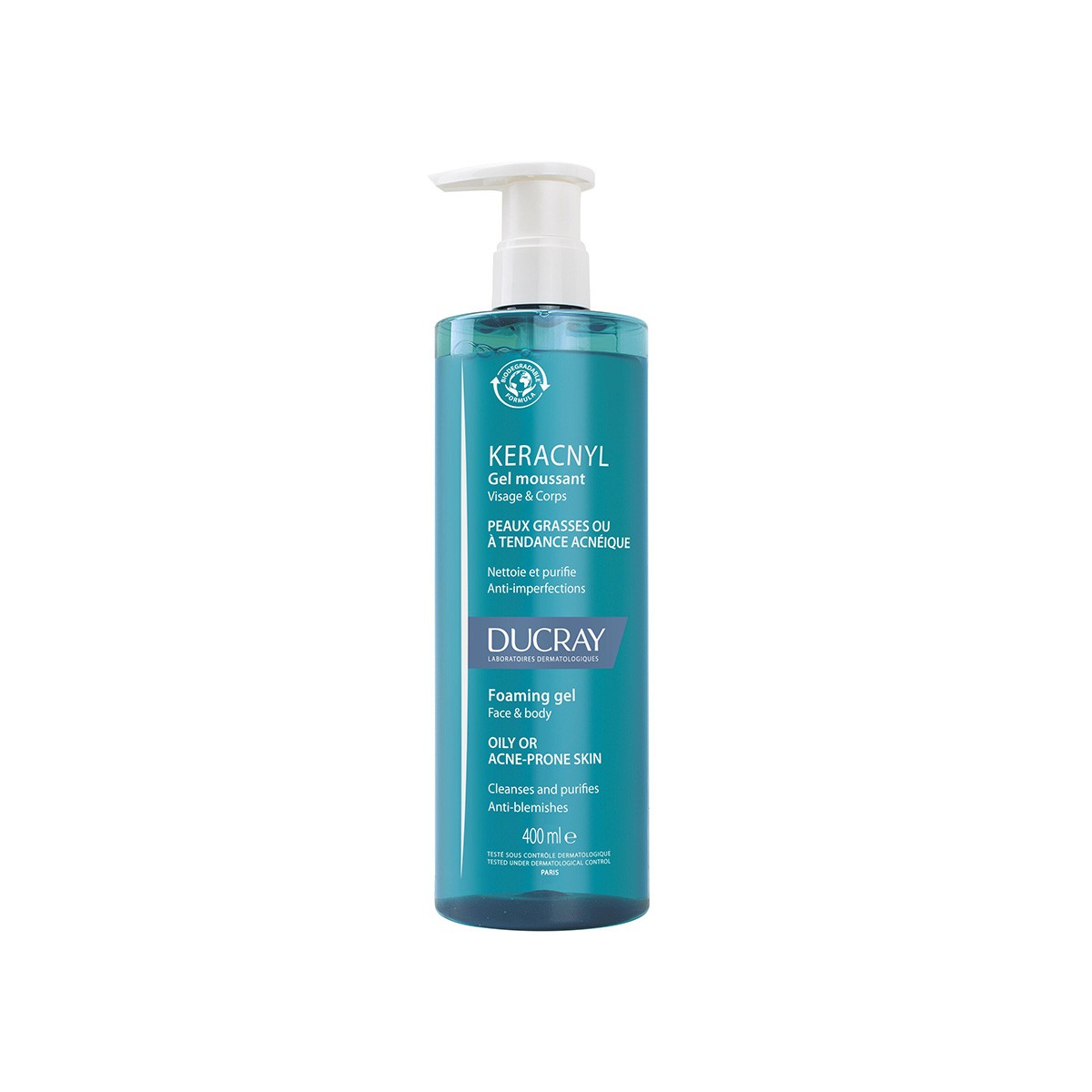 Ducray Keracnyl Gel de Limpeza, 400 ml