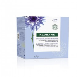 Klorane Organic Cornflower Smoothing & Defatting Eye Patches, 7 sachês x 2 Patches