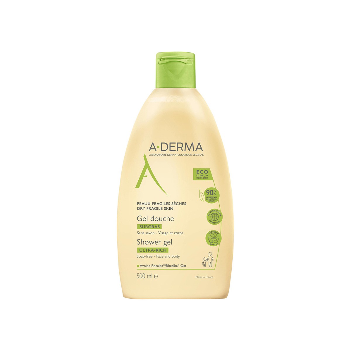 A-Derma Dermopan Superfat Gel de banho, 500 ml