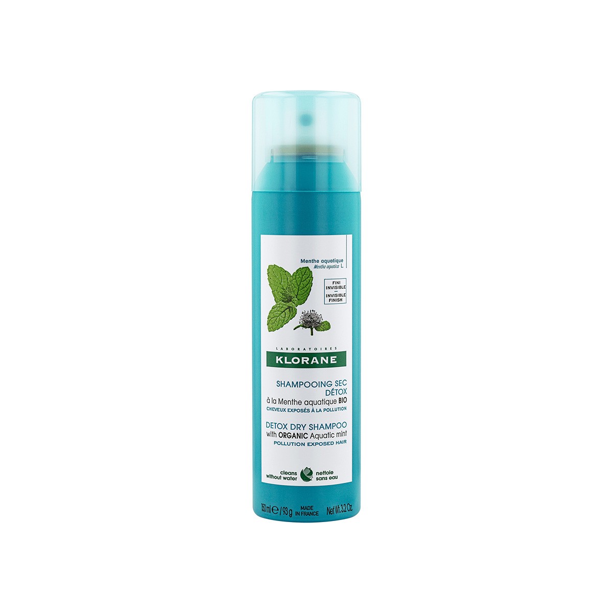 Klorane Água Hortelã Detox Shampoo Seco, 150 ml.