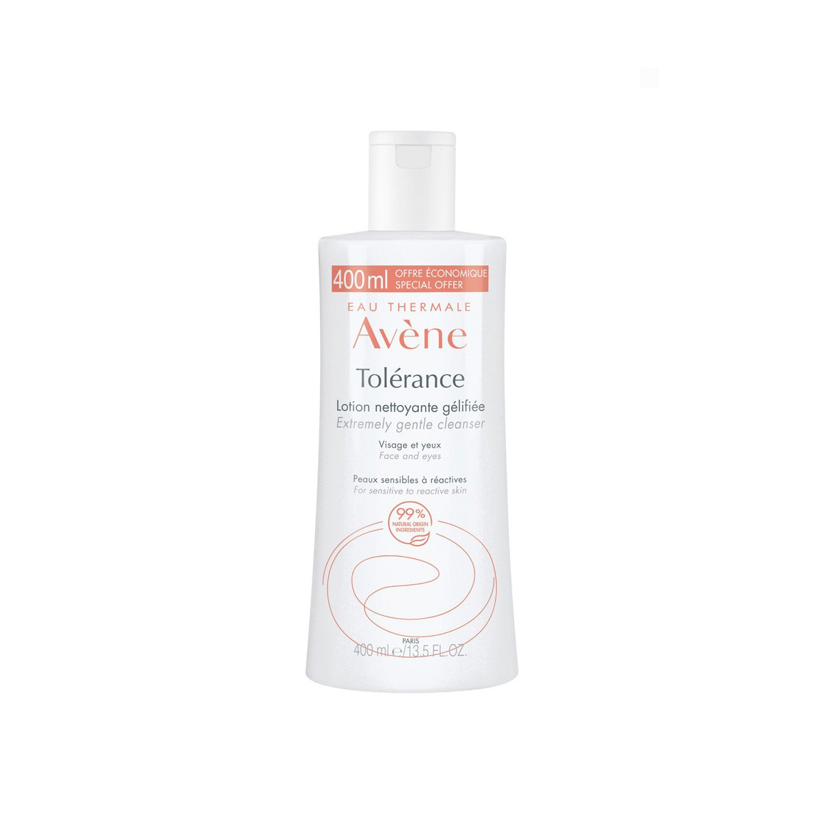 Loção de Limpeza em Gel Avene Tolerance, 400ml.