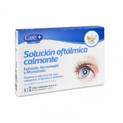 Solução oftálmica calmante para os olhos Care+, 10 frascos para injetáveis reutilizáveis