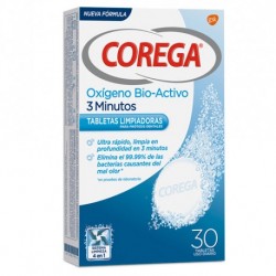 Corega Bio-Active Oxygen Cleansing Tablets, 30 comprimidos.