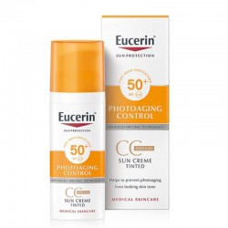 Eucerin Sun CC crème Controle de fotoenvelhecimento FPS50+ sombra média, 50ml.
