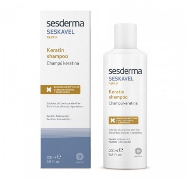 Seskavel Shampoo Queratina, 200 ml.