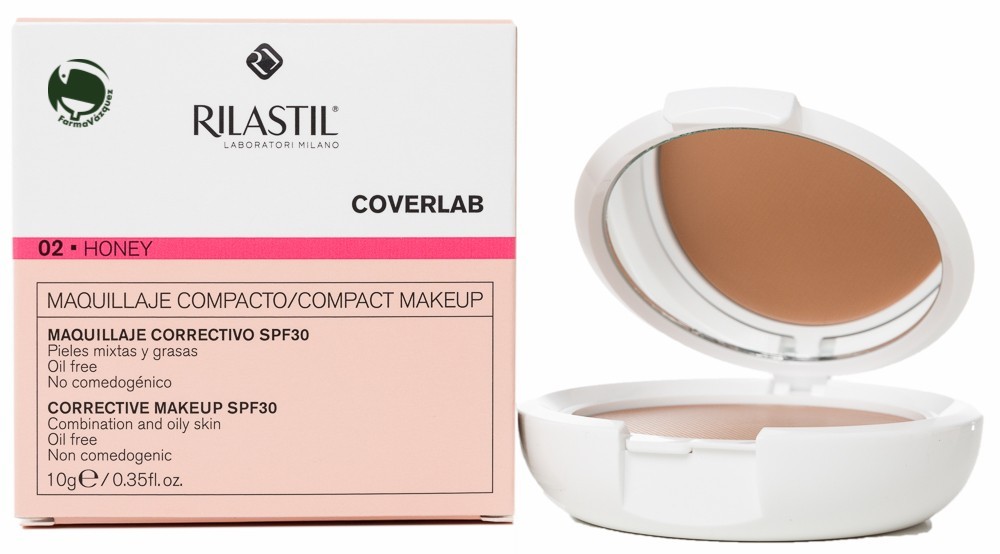 Rilastil Coverlab Maquiagem Compacta para Mel Seco, 10gr.