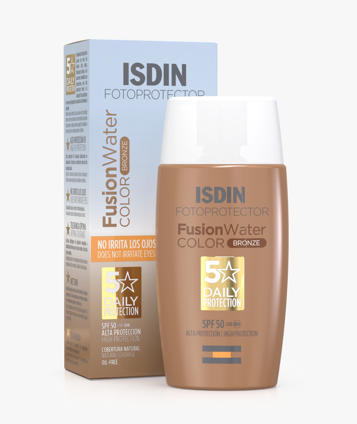 Isdin fotoprotetor água de fusão FPS 50 cor bronze, 50 ml