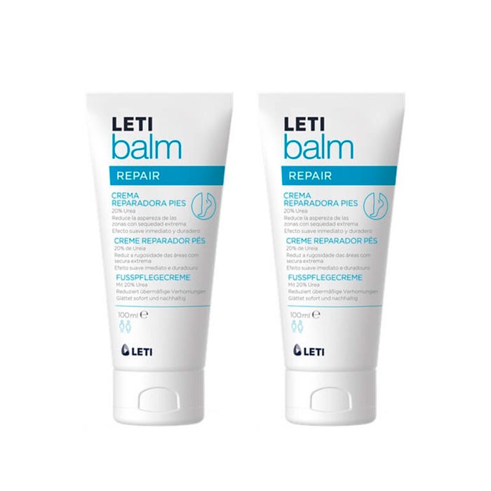 Letibalm duplo Creme Reparador de Pés, 2x100 ml