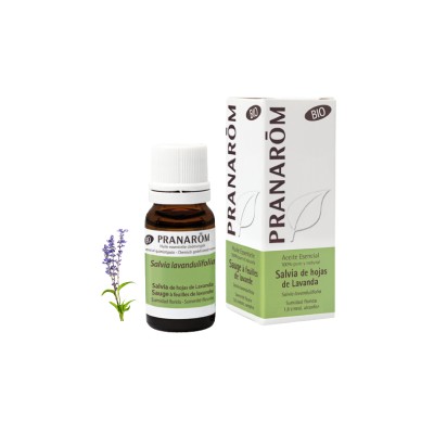 Pranarom Bio Óleo Essencial Sálvia Folhas de Lavanda, 10ml.