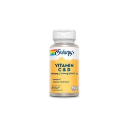 Solaray Vitamina C & D, 60 cápsulas vegetais