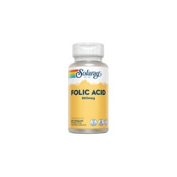 Solaray ácido fólico 800 mcg, 100 cápsulas veganas