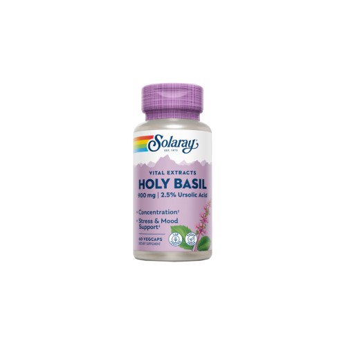 Solaray Holly Manjericão 900 mg , 60 cápsulas vegetarianas