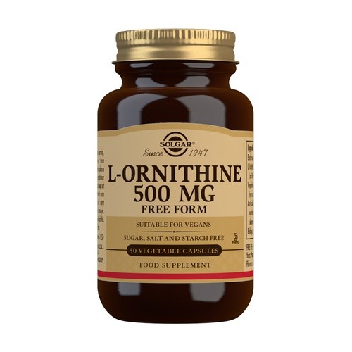 Solgar L- Ornitina 500 mg, 50 Cápsulas Vegetarianas.