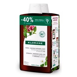 Klorane Duplo Quinino Shampoo com Vitamina B, 2x400 ml.