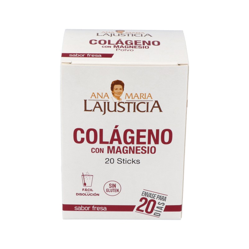 Colágeno + Magnésio Ana María Lajusticia sachês sabor morango, 20 palitos