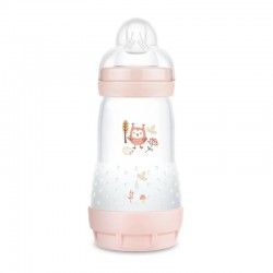 MAM Biberón Anti-Colic MATT - Rosa +2M, 260 ml