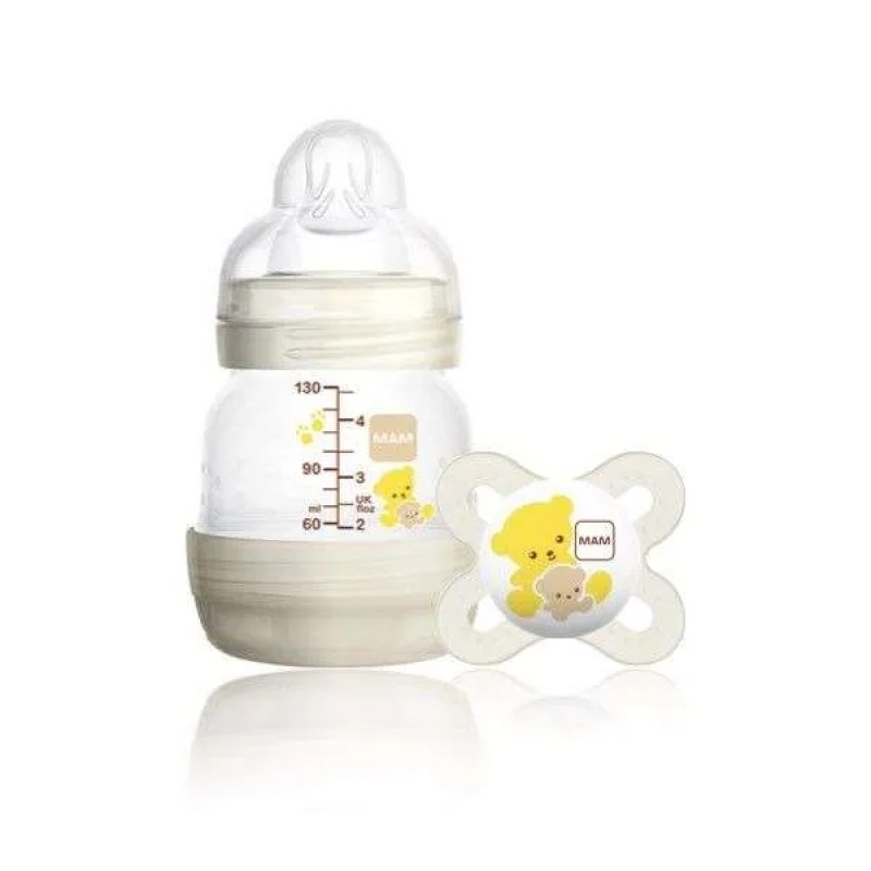 MAM Biberón Starter Set Azul +0M, 1 Biberon Anti-colic + 1 Biberon Easy Start 130ml