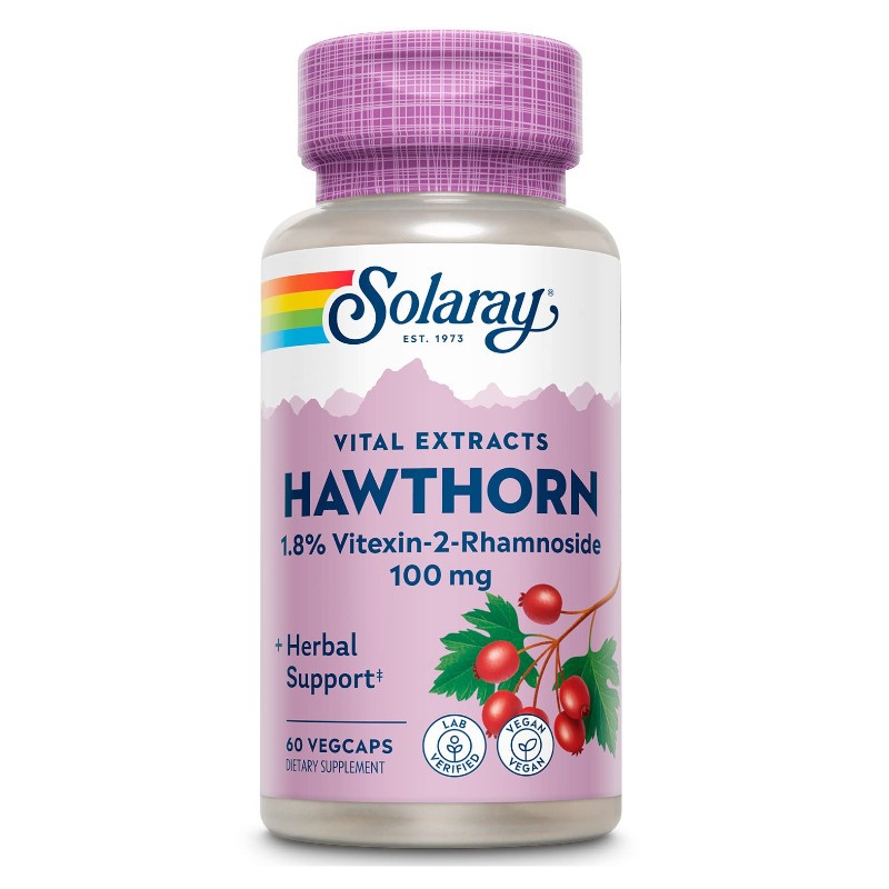 Solaray Hawthorn Extrato 100mg - 60 vegcaps