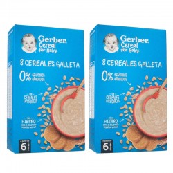 Nestlé Gerber 8 Cereais com biscoito 2x500 gramas