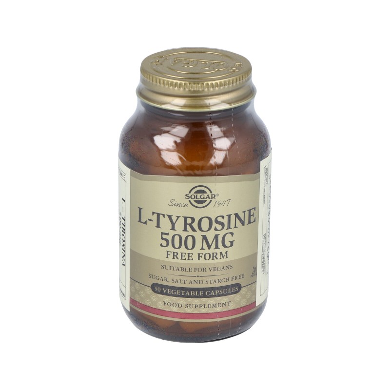Solgar L- tirosina 500 mg, 50 cápsulas vegetarianas.