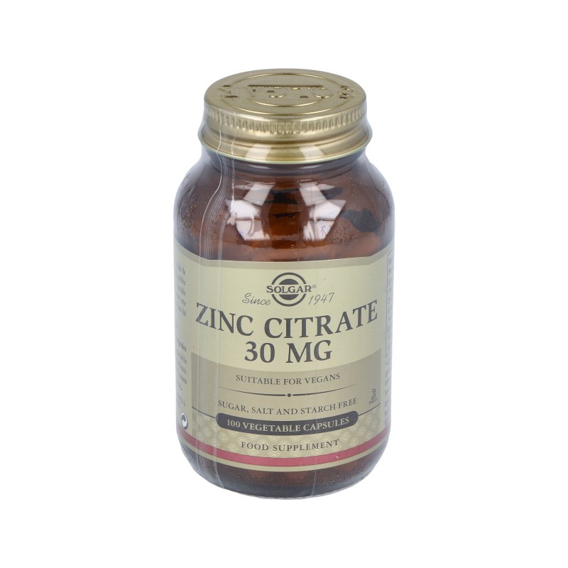 Solgar Citrato de Zinco 30 mg, 100 Caps.