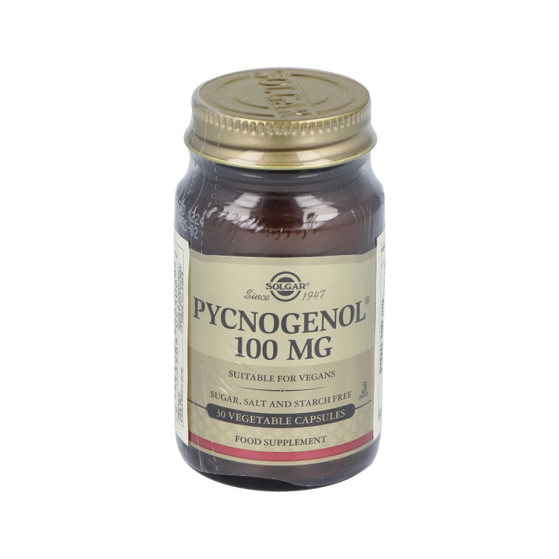 Solgar Extrato de casca de pinheiro 100 mg. Pycnogenol, 30 cápsulas vegetarianas.