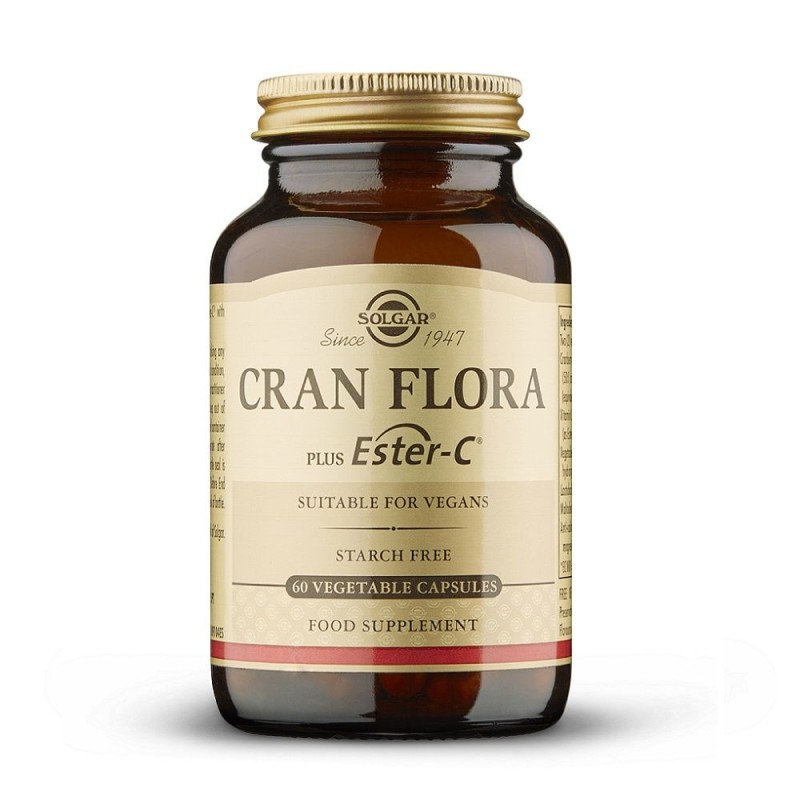 Solgar Cran Flora, 60 Tampas Vegetais.