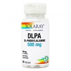 Solaray DLPA DL-Fenilalanina 500 mg, 60 Cápsulas Veggie