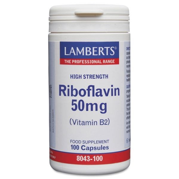 LAMBERTS Riboflavina 50 mg, 100 cápsulas.