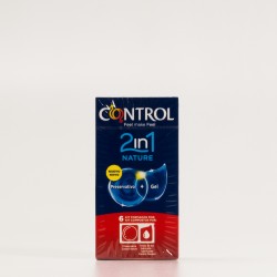 Controle 2in1 Nature 6 Preservativos + Gel
